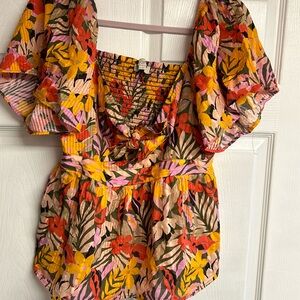 Loft size tropical floral shirt